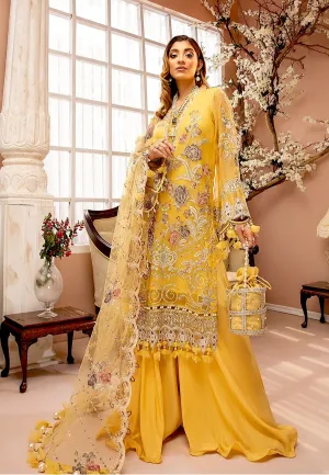 Adan's Libas Luxulia Embroidered Chiffon Collection – Sun Glow