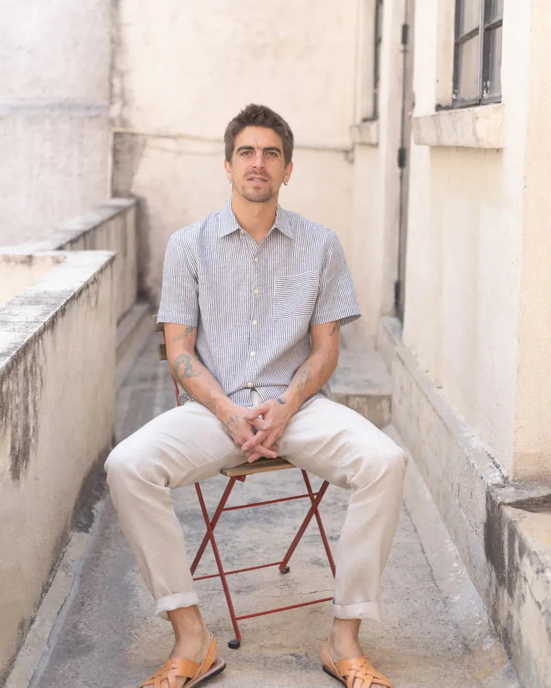 Alex Crane Lines Ola Linen Shirt