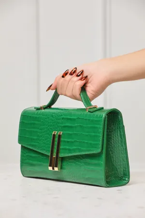 Alfie Structured Croc Bag (Green)