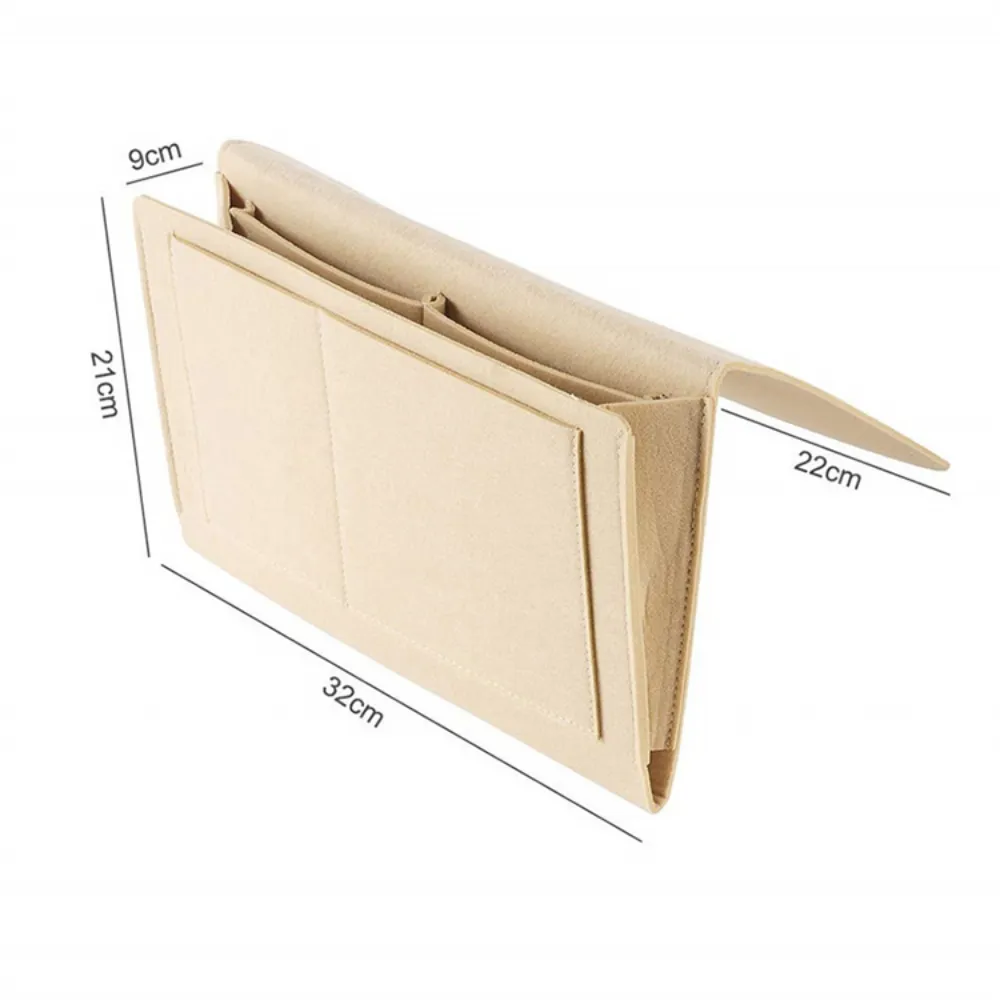 Beige Bedside & Sofa Felt Storage Bag