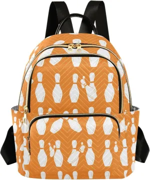 Bowling Pins Pattern Mini Backpack Purse, Waterproof Mini Backpack for Women 8.5 L