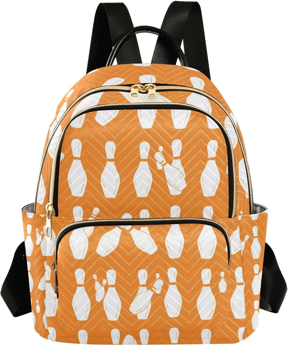 Bowling Pins Pattern Mini Backpack Purse, Waterproof Mini Backpack for Women 8.5 L