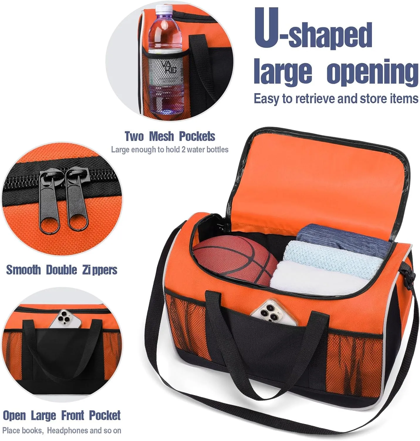 BuyAgain Duffle Bag, 17" Small Travel Carry On Sport Duffel Gym Bag.