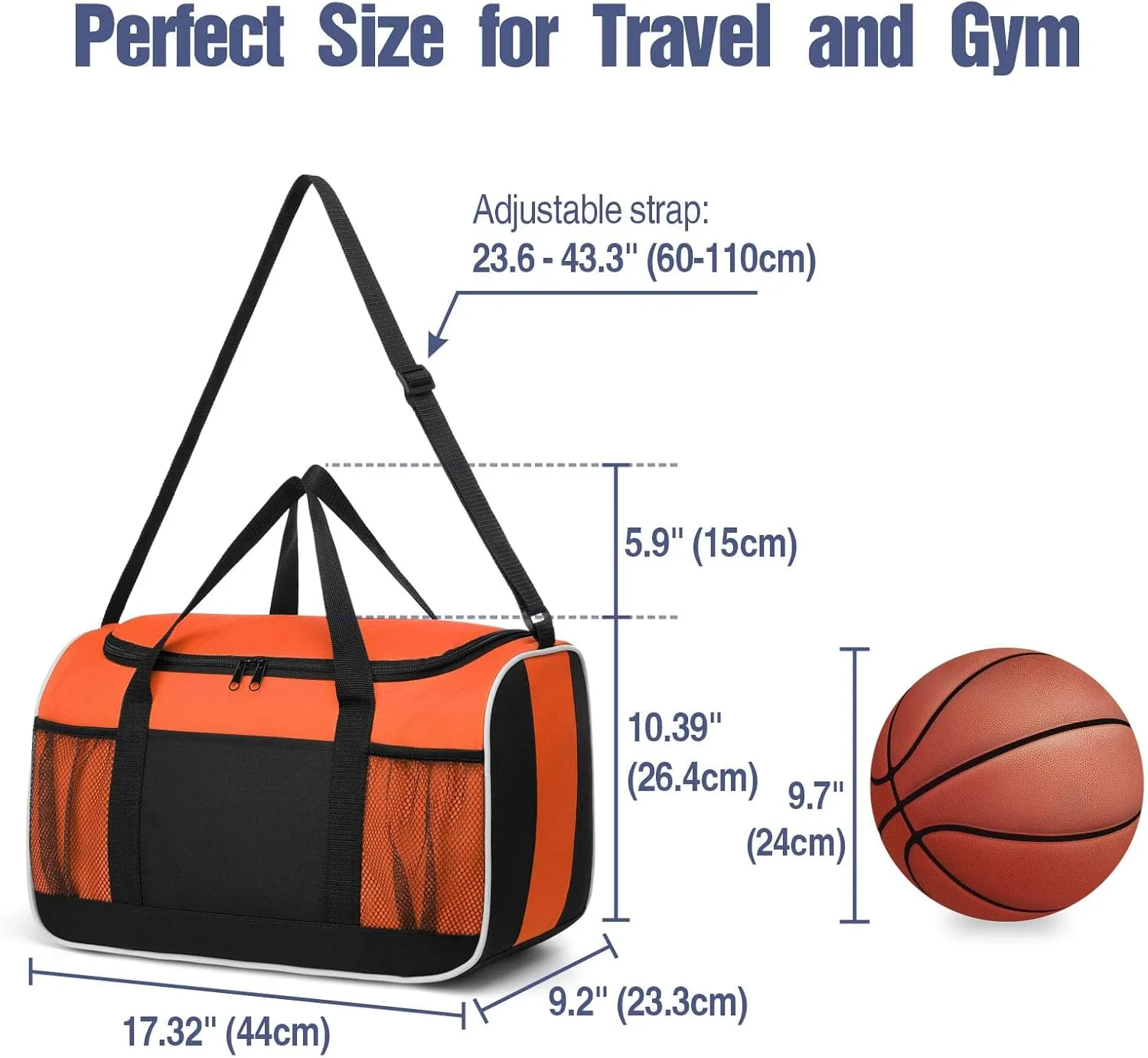 BuyAgain Duffle Bag, 17" Small Travel Carry On Sport Duffel Gym Bag.