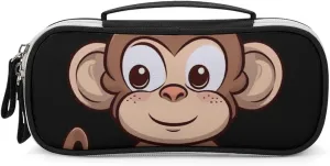 Cartoon Brown Monkey Leather Makeup Bag Portable Small Cosmetic Organizer Waterproof Toiletry Bags Brushes Pencils And Travel Make Up Accessories