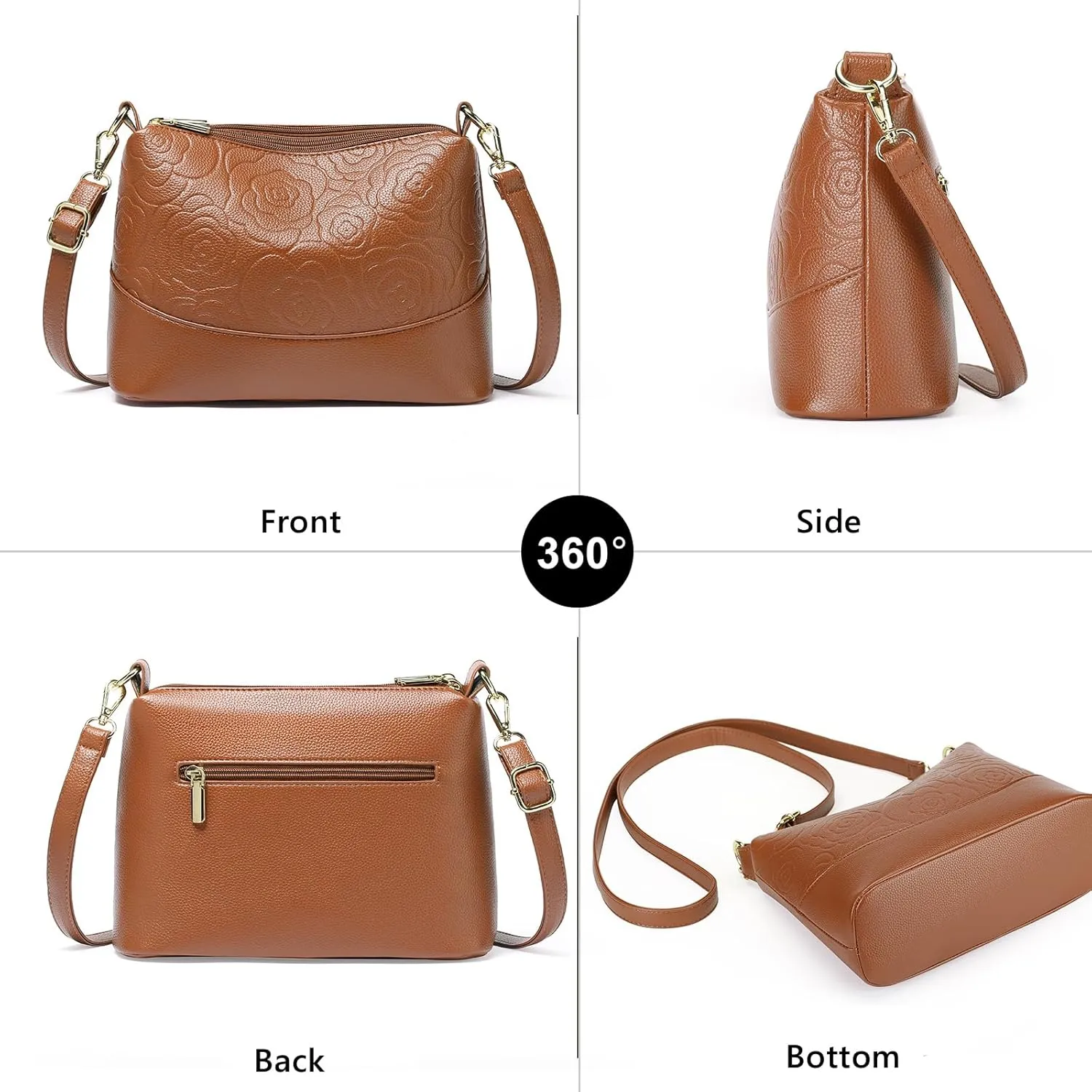 Crossbody Bucket Bags for Women Leather Shoulder Bag for Women Fashion Mini Handbags Bucket Purses