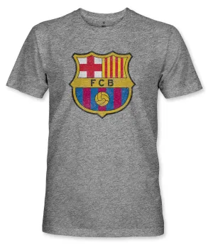 FC Barcelona Color Badge Vintage Triblend T-Shirt - Grey