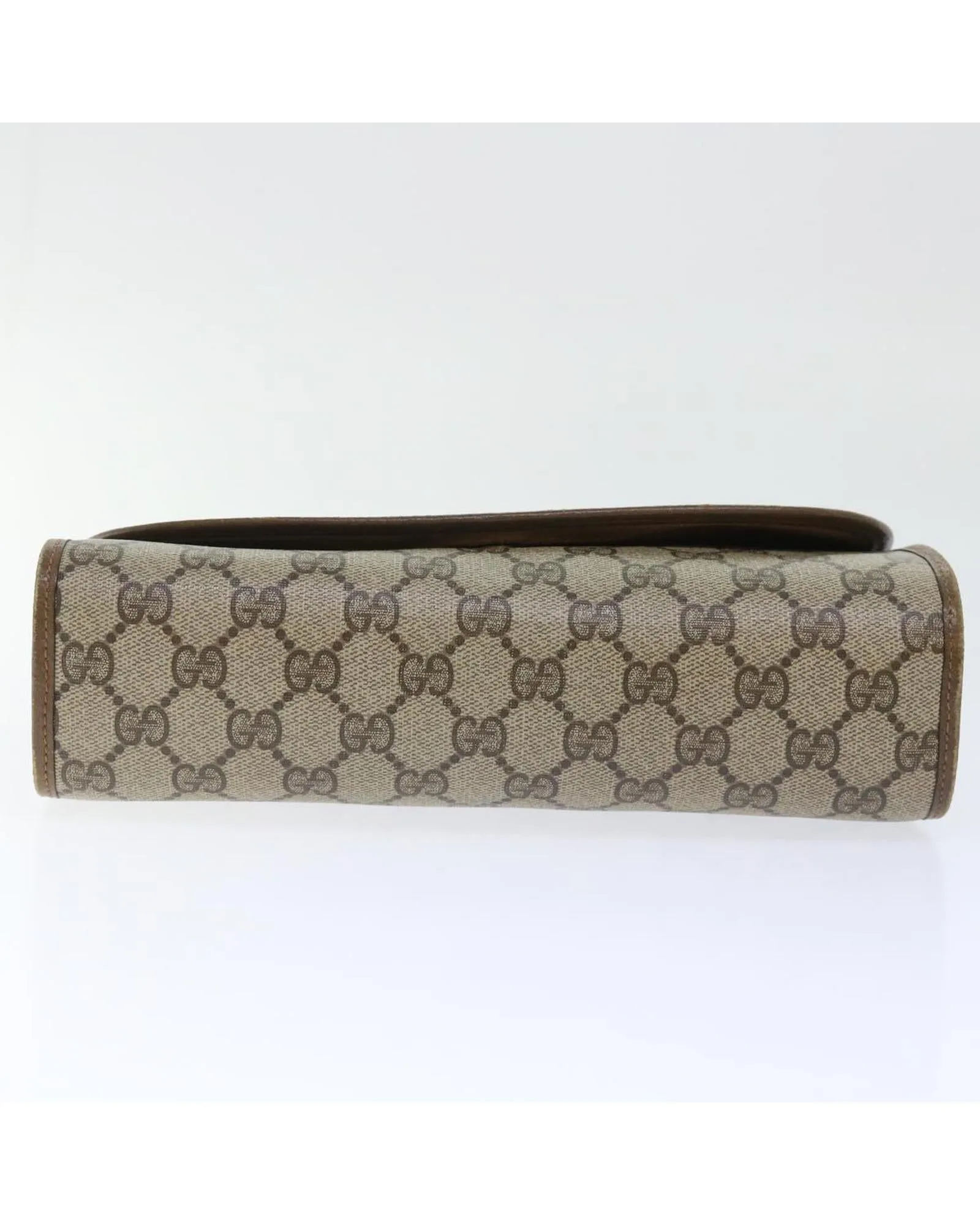 GG Canvas Web Sherry Line Clutch Bag in Beige and Red