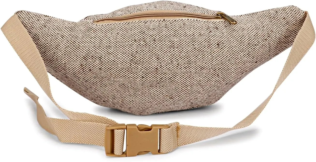 Hemp Fanny Pack For Men & Women,Adjustable Waist and Multiple Pockets,Waist Bag & for all purpose (Brown)