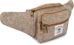 Hemp Fanny Pack For Men & Women,Adjustable Waist and Multiple Pockets,Waist Bag & for all purpose (Brown)