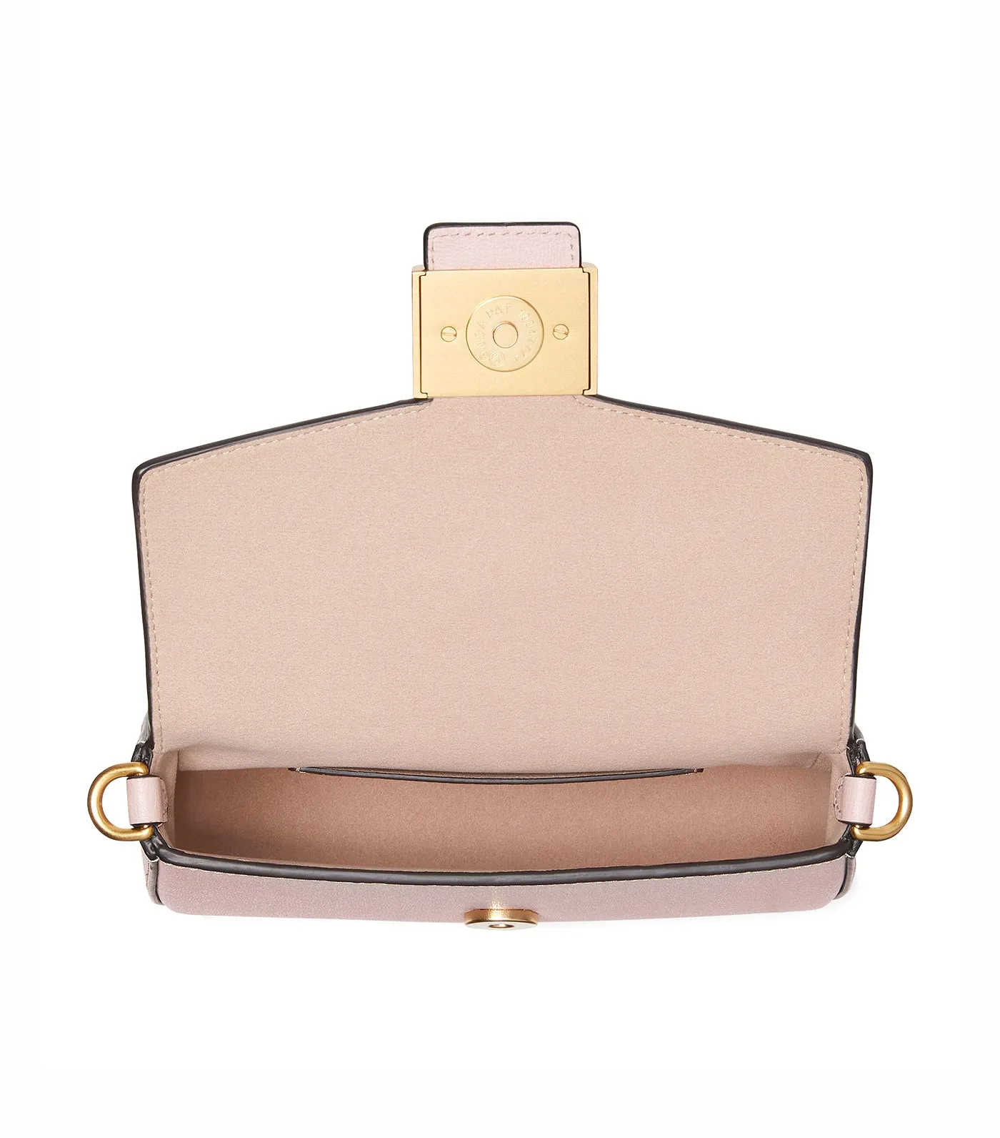 Katy Textured Leather Flap Chain Crossbody Antique Pink