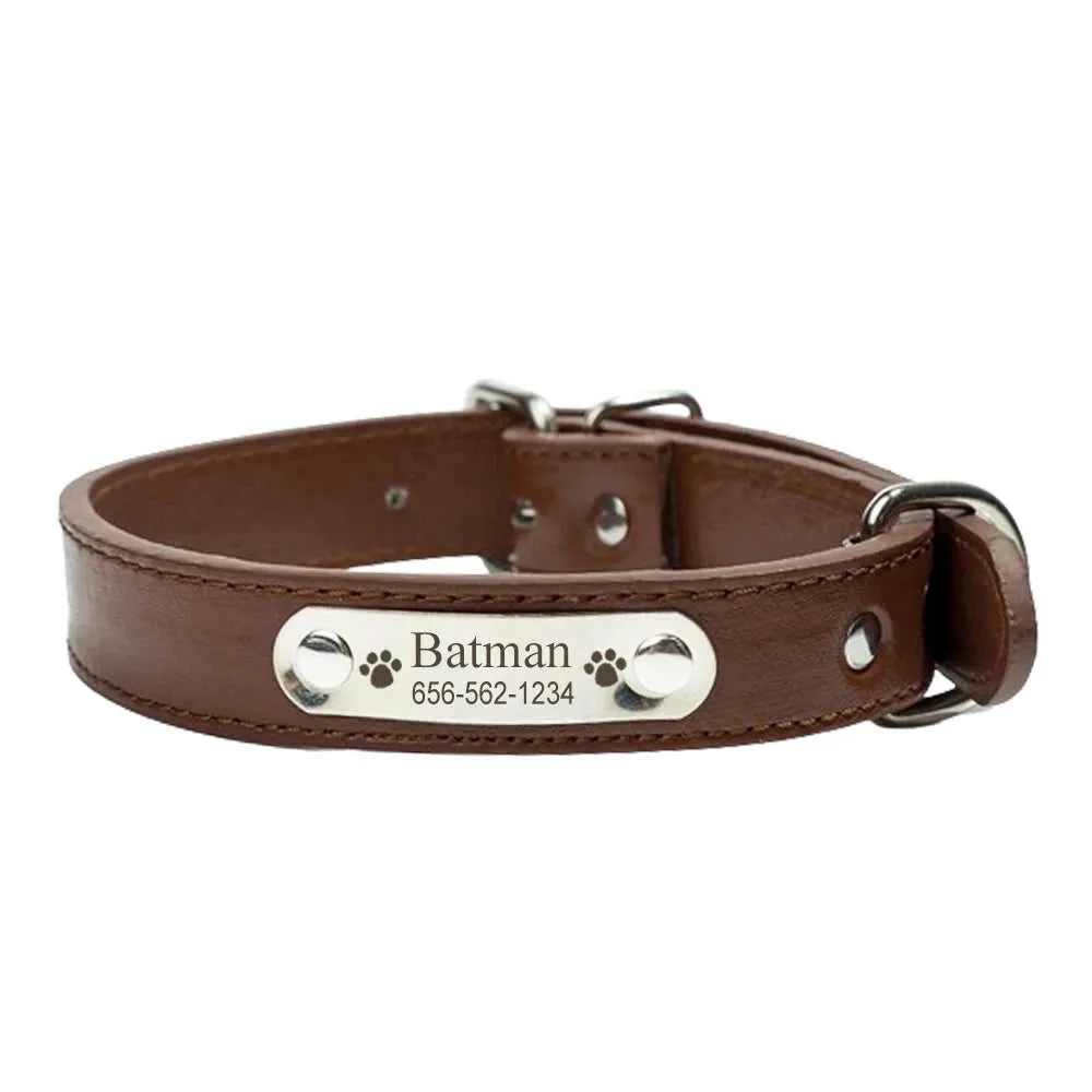 Leather Dog Collar Durable Adjustable