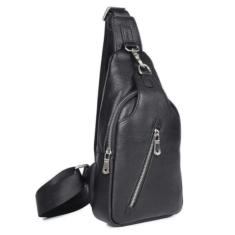 Men's Leather Chest Bag - Crossbody Sling Bag NZ