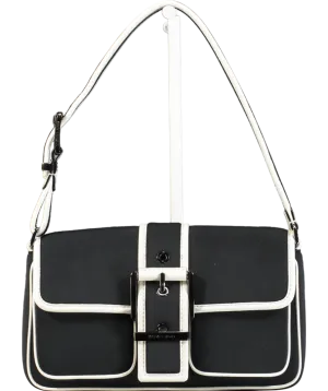 Michael Kors Black Colby Medium Two-tone Neoprene Shoulder Bag