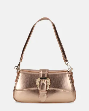 ROBIN - borsa a spalla champagne con fibbia oro