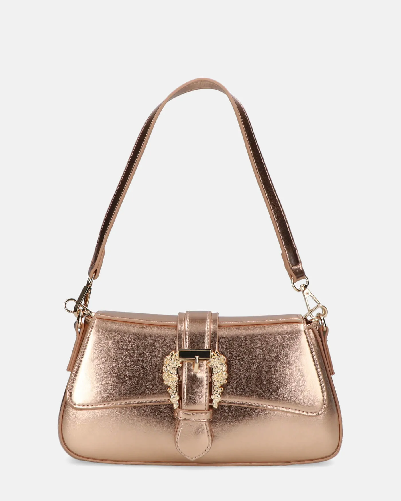 ROBIN - borsa a spalla champagne con fibbia oro
