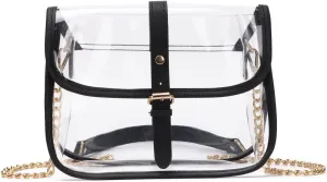 SUKUTU Clear Crossbody Bag Stadium Approved Transparent Concert Sports Event Shoulder Purse