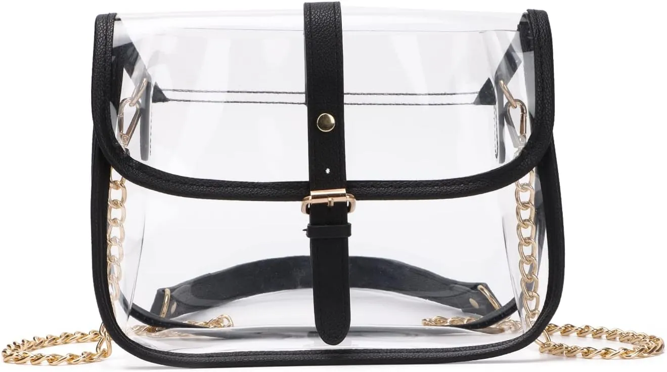 SUKUTU Clear Crossbody Bag Stadium Approved Transparent Concert Sports Event Shoulder Purse