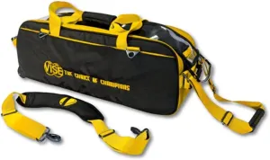 Vise Clear Top 3 Ball Roller Bowling Bag - Black/Yellow
