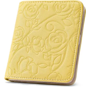 Wallet Women Ultra Slim Thin Small Womens Wallet RFID Blocking Bifold Clutch Long Ladies Wallet Rose YELLOW